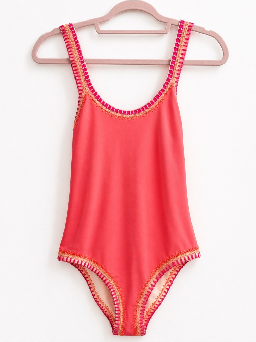 NWT PQ swimwear- Neon Pink One-Piece Swimsuit with Contrast Trim